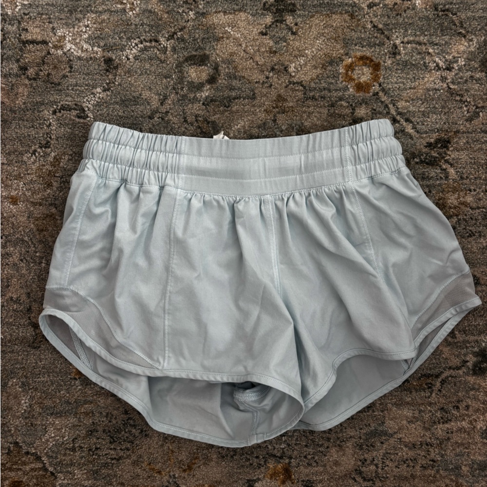 Light blue lululemon Hotty hot shorts